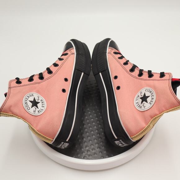 Converse CTAS Womens Platform Hi Top Shoes Size 8.5 Pink Red Black Sneakers - Picture 10 of 16